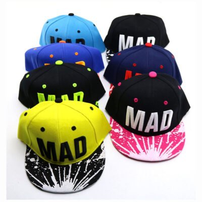 Kids Baseball Cap – Letter Embroidery Wide Brim Cotton Hat