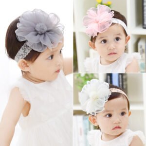 Plaid Flower Headband – Fabric Hair Band for Kids